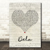 Johnny Clegg Dela Script Heart Decorative Wall Art Gift Song Lyric Print