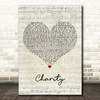 YUNGBLUD charity Script Heart Decorative Wall Art Gift Song Lyric Print