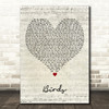 Kate Nash Birds Script Heart Decorative Wall Art Gift Song Lyric Print