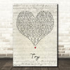 Rick Astley Try Script Heart Decorative Wall Art Gift Song Lyric Print