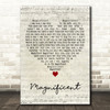 U2 Magnificent Script Heart Decorative Wall Art Gift Song Lyric Print