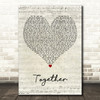 Ne-Yo Together Script Heart Decorative Wall Art Gift Song Lyric Print