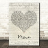 Glee Cast Mine Script Heart Decorative Wall Art Gift Song Lyric Print