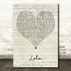 The Kinks Lola Script Heart Decorative Wall Art Gift Song Lyric Print