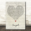 Angelis Angel Script Heart Decorative Wall Art Gift Song Lyric Print