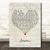 James Seven Script Heart Decorative Wall Art Gift Song Lyric Print