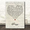 Muse Bliss Script Heart Decorative Wall Art Gift Song Lyric Print
