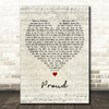 JLS Proud Script Heart Decorative Wall Art Gift Song Lyric Print