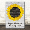 Freddy Fender Before The Next Teardrop Falls Grey Script Sunflower Wall Art Gift Song Lyric Print