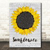 Post Malone & Swae Lee Sunflower Grey Script Sunflower Decorative Wall Art Gift Song Lyric Print