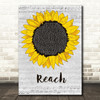 S Club 7 Reach Grey Script Sunflower Decorative Wall Art Gift Song Lyric Print