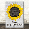 Culture Club Time (Clock Of The Heart) Grey Script Sunflower Song Lyric Print