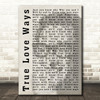 BUDDY HOLLY TRUE LOVE WAYS Shadow Decorative Wall Art Gift Song Lyric Print