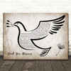Josef Locke Count Your Blessings Vintage Dove Bird Decorative Wall Art Gift Song Lyric Print