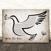 John Farnham You're The Voice Vintage Dove Bird Decorative Wall Art Gift Song Lyric Print