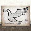 Mercy Me I Can Only Imagine Vintage Dove Bird Decorative Wall Art Gift Song Lyric Print