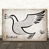 Lynyrd Skynyrd Freebird Vintage Dove Bird Decorative Wall Art Gift Song Lyric Print