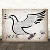 The Beatles Let It Be Vintage Dove Bird Decorative Wall Art Gift Song Lyric Print