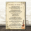 Elvis Presley Doin The Best I Can Vintage Guitar Decorative Wall Art Gift Song Lyric Print