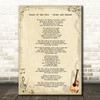 Poets of the Fall Given and Denied Vintage Guitar Decorative Wall Art Gift Song Lyric Print