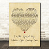 Kina Grannis Featuring Imaginary Future I Will Spend My Whole Life Loving You Vintage Heart Wall Art Song Lyric Print