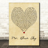 Electric Light Orchestra Mr. Blue Sky Vintage Heart Decorative Wall Art Gift Song Lyric Print