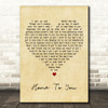 John Michael Montgomery Home To You Vintage Heart Decorative Wall Art Gift Song Lyric Print