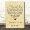 Four Tops I Believe In You And Me Vintage Heart Decorative Wall Art Gift Song Lyric Print