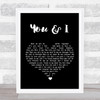 Michael Buble You And I Black Heart Song Lyric Quote Print