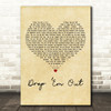 Wheeler Walker Jr. Drop Em Out Vintage Heart Decorative Wall Art Gift Song Lyric Print