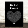 N-Dubz No One Knows Black Heart Song Lyric Quote Print