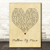 Hayley Westenra Mother Of Mine Vintage Heart Decorative Wall Art Gift Song Lyric Print