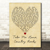 Toots And The Maytals Take Me Home, Country Roads Vintage Heart Gift Song Lyric Print