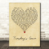 Lynyrd Skynyrd Tuesday's Gone Vintage Heart Decorative Wall Art Gift Song Lyric Print