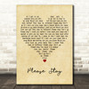 The Cryin Shames Please Stay Vintage Heart Decorative Wall Art Gift Song Lyric Print