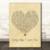 Boyzone Every Day I Love You Vintage Heart Decorative Wall Art Gift Song Lyric Print