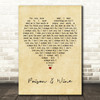 The Civil Wars Poison & Wine Vintage Heart Decorative Wall Art Gift Song Lyric Print