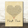 M-22 feat. Medina First Time Vintage Heart Decorative Wall Art Gift Song Lyric Print