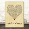 Matt Simons Catch & Release Vintage Heart Decorative Wall Art Gift Song Lyric Print