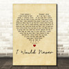 The Blue Nile I Would Never Vintage Heart Decorative Wall Art Gift Song Lyric Print