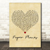 Alexander Jean Paper Planes Vintage Heart Decorative Wall Art Gift Song Lyric Print