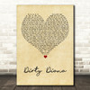 Michael Jackson Dirty Diana Vintage Heart Decorative Wall Art Gift Song Lyric Print