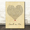Whitney Houston Count on Me Vintage Heart Decorative Wall Art Gift Song Lyric Print
