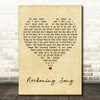 Asaf Avidan Reckoning Song Vintage Heart Decorative Wall Art Gift Song Lyric Print