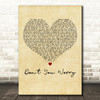 Oh Wonder Don't You Worry Vintage Heart Decorative Wall Art Gift Song Lyric Print