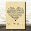 The Wombats Give Me A Try Vintage Heart Decorative Wall Art Gift Song Lyric Print
