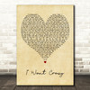 Hunter Hayes I Want Crazy Vintage Heart Decorative Wall Art Gift Song Lyric Print