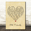 Willie Nelson Old Friends Vintage Heart Decorative Wall Art Gift Song Lyric Print