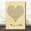 Bethel Music It Is Well Vintage Heart Decorative Wall Art Gift Song Lyric Print
