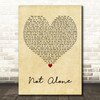 Harry Gardner Not Alone Vintage Heart Decorative Wall Art Gift Song Lyric Print